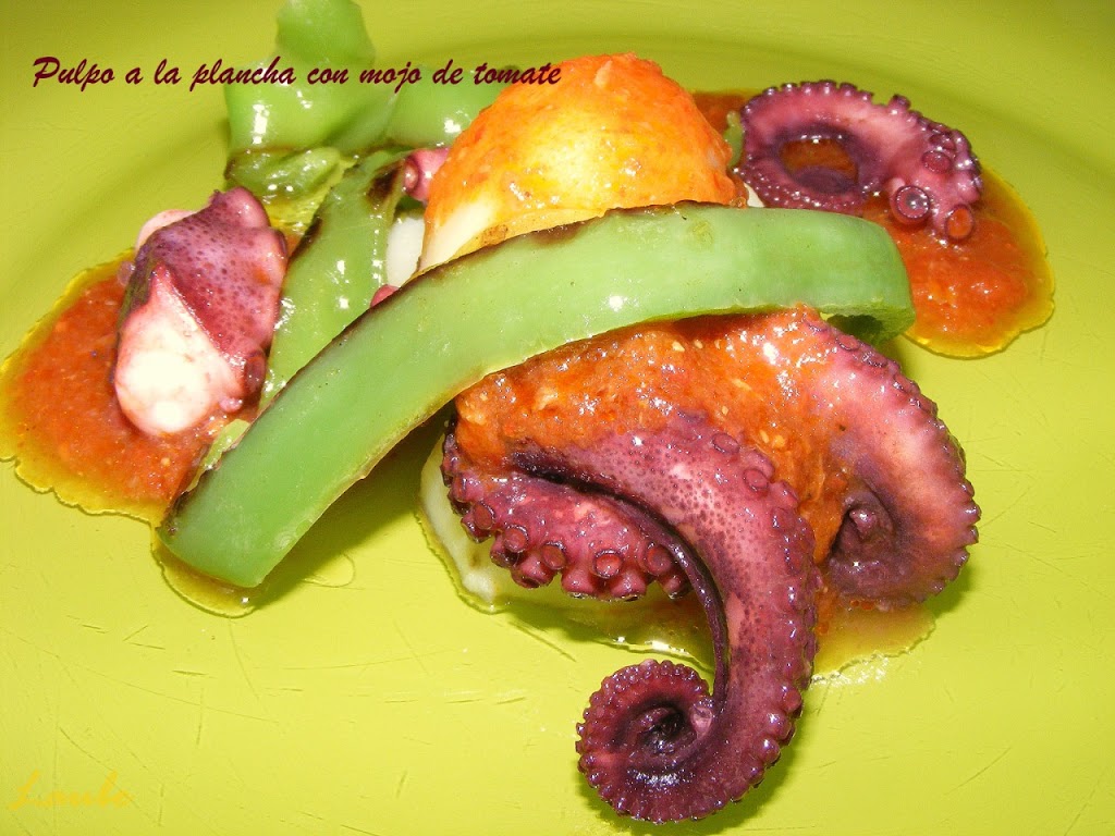 PULPO A LA PLANCHA CON MOJO DE TOMATE
