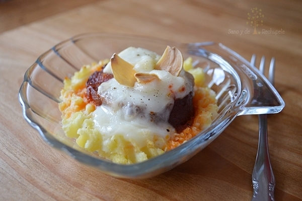 Gratinado de queso grancanario y sobrasada menorquina